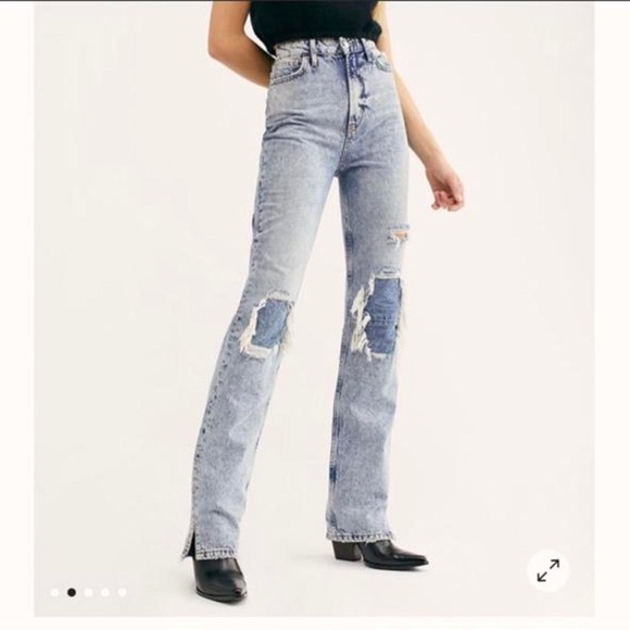 Free People - My Own Lane Jeans - Acid Wash (Indigo) - Picture 1 of 12